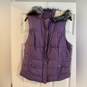 GreenTea Purple Vest with Faux Fur